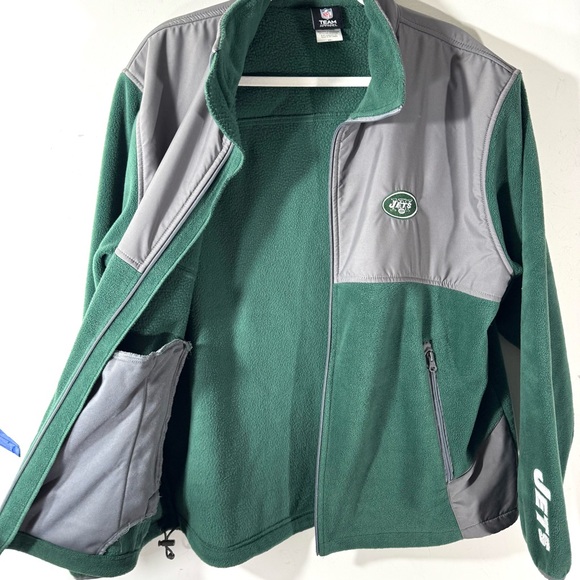 NFL Green and Gray New York Jets Full Zip Fleece Jacket - Picture 9 of 12